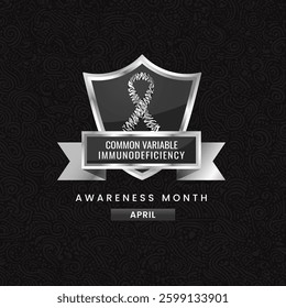 Common Variable Immunodeficiency cancer awareness month background design with Zebra Colored ribbon