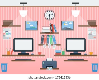 Espacio de trabajo común Ilustración vectorial plana