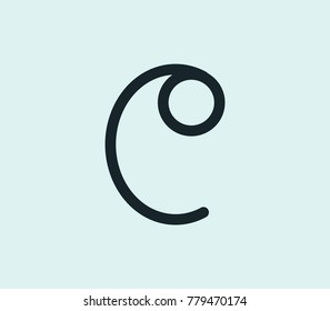 Common-time sign icon line isolated on clean background. Musical tone concept drawing icon line in modern style. Vector illustration for your web site mobile logo app UI design.