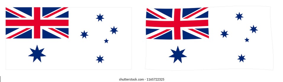 Commonwealth of Australia naval flag variant (Australian White Ensign). Simple and slightly waving version.