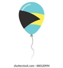 Commonwealth of the Bahamas national colors isolated balloon on white background. Independence day patriotic poster. Flat style National day vector illustration.