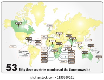 Commonwealth  countries members map