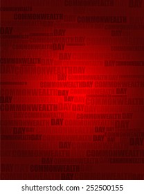 Commonwealth Day with same text on red gradient background.