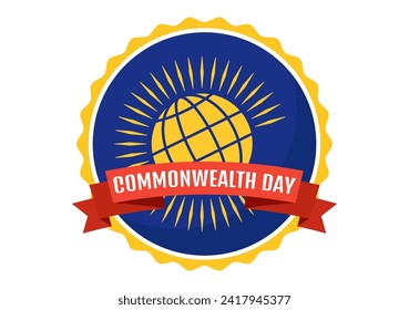 Commonwealth Day Vector Illustration on 24 may of Helps Guide Activities by Commonwealths Organizations with Waving Flag in Flat Cartoon Background