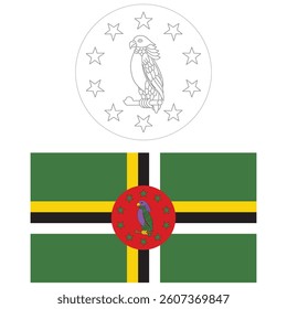 Commonwealth Of Dominica Flag Vector Illustration