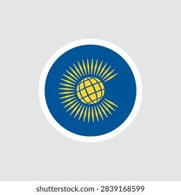 The Commonwealth flag. A blue flag with a globe and rays. The symbol of the Commonwealth of Nations.