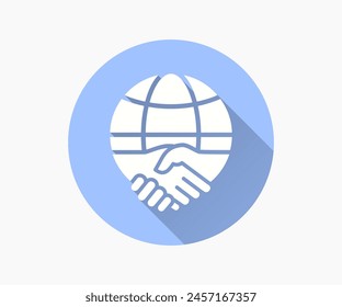Commonwealth-Flachsymbol. Einfache Illustration mit langem Schatten für Grafik und Webdesign.
