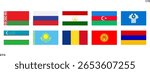 Commonwealth of Independent States. Flags of countries. CIS flag set