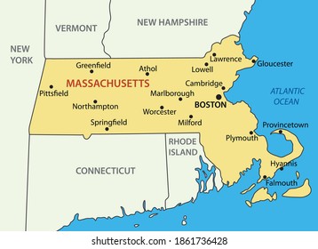 Commonwealth of Massachusetts - vector map