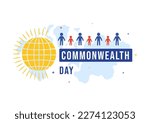 Commonwealth of Nations Day on 24 may Illustration with Helps Guide Activities by Commonwealths Organizations in Flat Hand Drawn Templates