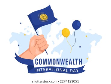 Commonwealth of Nations Day on 24 may Illustration with Helps Guide Activities by Commonwealths Organizations in Flat Hand Drawn Templates