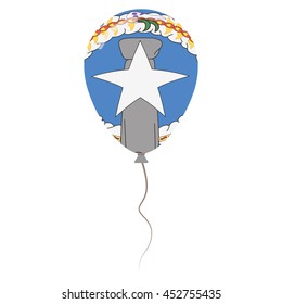 Commonwealth of the Northern Mariana Islands national colors isolated baloon on white background. Independence day patriotic poster. Flat style flag balloon. National day vector illustration.