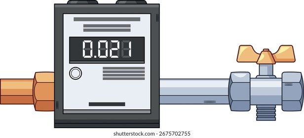 Ilustración vectorial de medidor de calor de servicio comunitario