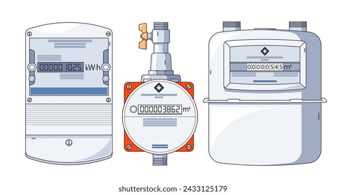 Communal Services Meters Measure Collective Usage Of Resources Like Water, Gas, Or Electricity In Shared Facilities