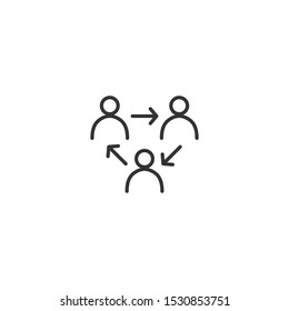 Communicability line icon in simple design on a white background