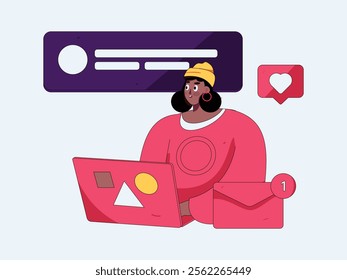 Communicate with consultants flat vector character concept operation hand drawn illustration
