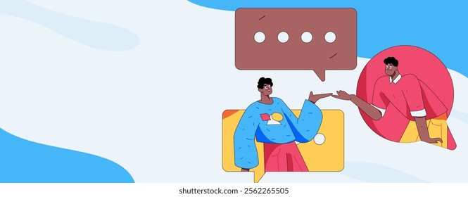 Communicate with consultants flat vector character concept operation hand drawn illustration

