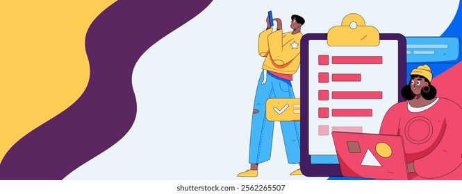 Communicate with consultants flat vector character concept operation hand drawn illustration
