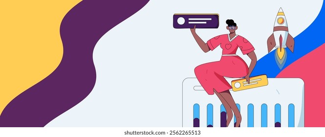 Communicate with consultants flat vector character concept operation hand drawn illustration
