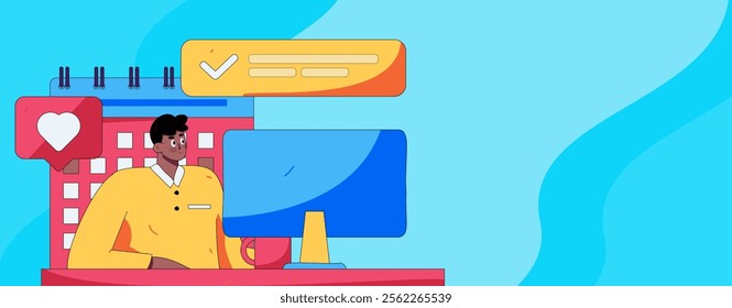 Communicate with consultants flat vector character concept operation hand drawn illustration

