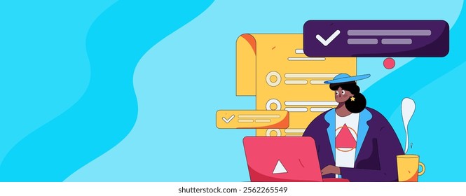 Communicate with consultants flat vector character concept operation hand drawn illustration
