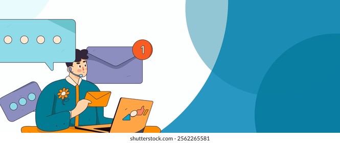 Communicate with consultants flat vector character concept operation hand drawn illustration
