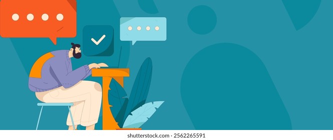 Communicate with consultants flat vector character concept operation hand drawn illustration

