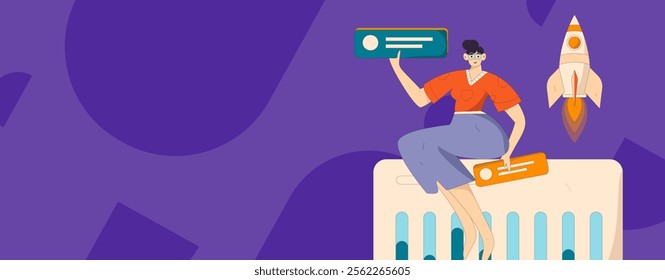 Communicate with consultants flat vector character concept operation hand drawn illustration
