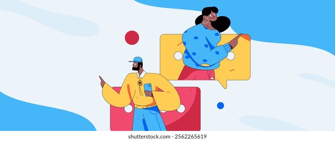 Communicate with consultants flat vector character concept operation hand drawn illustration
