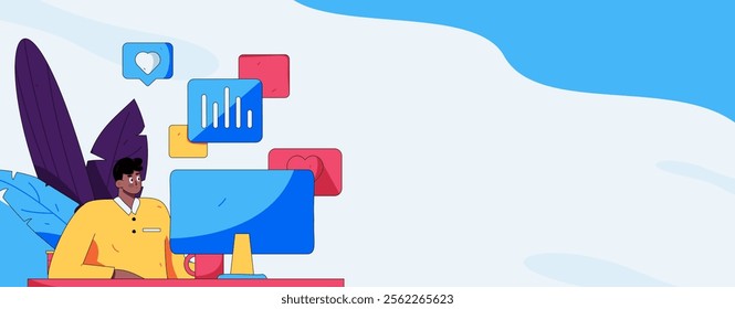 Communicate with consultants flat vector character concept operation hand drawn illustration
