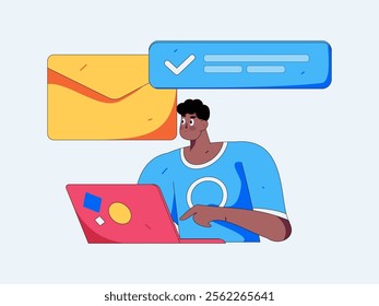 Communicate with consultants flat vector character concept operation hand drawn illustration
