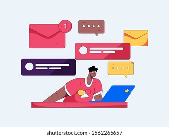 Communicate with consultants flat vector character concept operation hand drawn illustration
