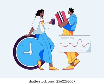 Communicate with consultants flat vector character concept operation hand drawn illustration
