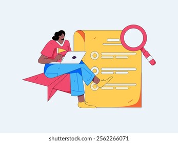 Communicate with consultants flat vector character concept operation hand drawn illustration
