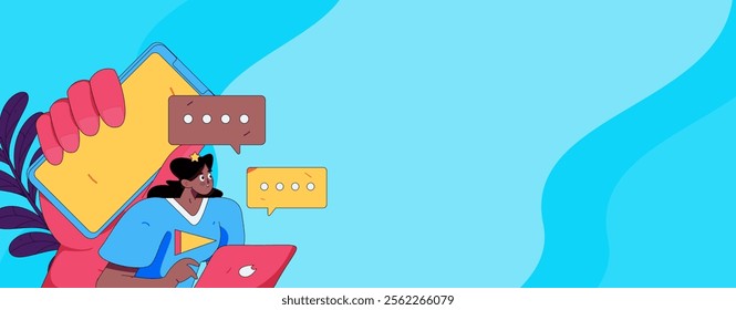 Communicate with consultants flat vector character concept operation hand drawn illustration
