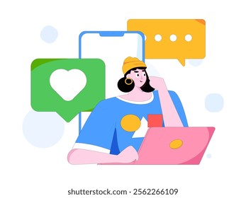 Communicate with consultants flat vector character concept operation hand drawn illustration
