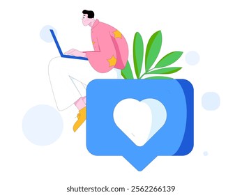 Communicate with consultants flat vector character concept operation hand drawn illustration

