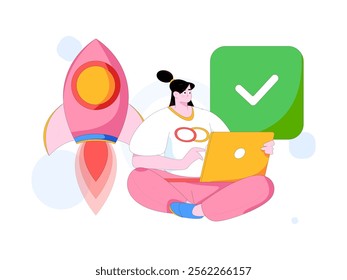 Communicate with consultants flat vector character concept operation hand drawn illustration
