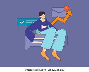 Communicate with consultants flat vector character concept operation hand drawn illustration
