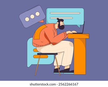 Communicate with consultants flat vector character concept operation hand drawn illustration
