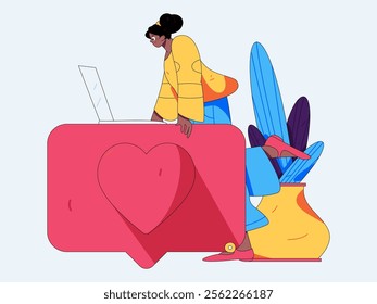 Communicate with consultants flat vector character concept operation hand drawn illustration
