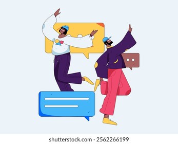 Communicate with consultants flat vector character concept operation hand drawn illustration
