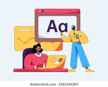 Communicate with consultants flat vector character concept operation hand drawn illustration
