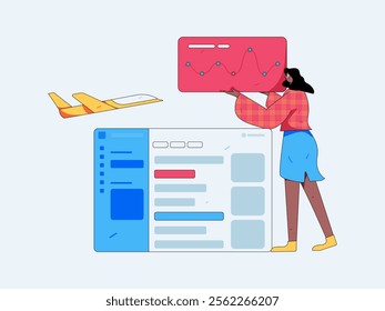 Communicate with consultants flat vector character concept operation hand drawn illustration
