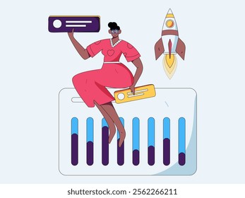 Communicate with consultants flat vector character concept operation hand drawn illustration
