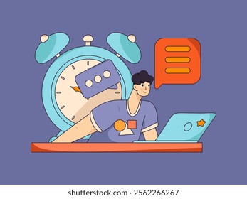 Communicate with consultants flat vector character concept operation hand drawn illustration
