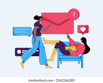 Communicate with consultants flat vector character concept operation hand drawn illustration
