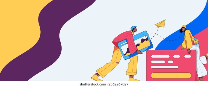 Communicate with consultants flat vector character concept operation hand drawn illustration
