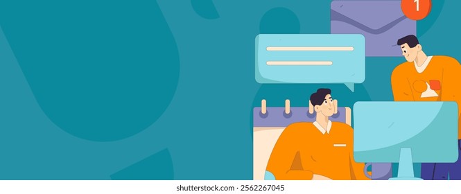 Communicate with consultants flat vector character concept operation hand drawn illustration
