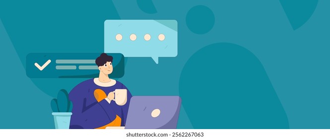 Communicate with consultants flat vector character concept operation hand drawn illustration

